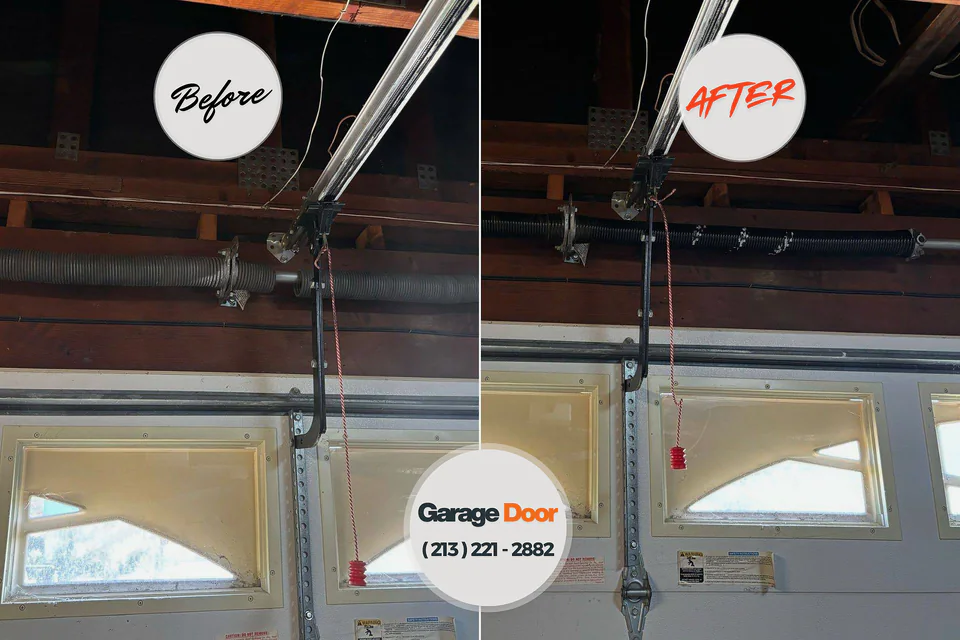 Before and after: garage door repair Horatio, AR